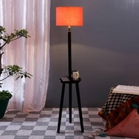 Fiona Orange Cotton Shade Floor Lamp