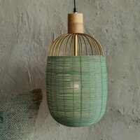 Henka Green Handcrafted Hanging Lamp Tall
