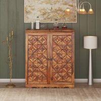 Parquet Bar Cabinet in Teak Finish