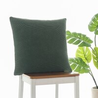 Marina Knit Cotton Cushion Cover  Bermuda Green 22X22  Inches