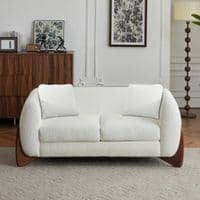 Amala Velvet 2 Seater Sofa in White Colour