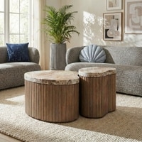 Norweg Solid Wood Coffee Table In Dark Walnut Finish