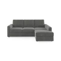 Apollo Compact Sofa (Colour : Ash Grey Velvet, Cushion : Soft, Back Type : Regular, Seating Capacity : Right Aligned 2 Seater + Right Aligned Chaise + Ottoman)