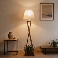 Monica Beige Jute Floor Lamp with Beige Jute Base
