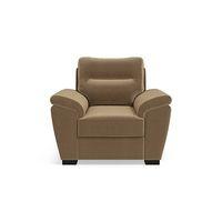Adelaide Luxe 1 Seater Fabric Sofa in Fawn Velvet Colour