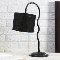Black Jute Zig Zag Curvy table lamp with Iron Base (SP40)