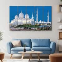 The Castle Decor Sheikh Zayed Grand Mosque Wall Art Set of 5 27x48 Inch