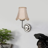 Devansh Steel Wall Mounted Lamp With Beige Jute Shade