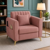 Daraco Velvet 1 Seater Sofa in Pink Color