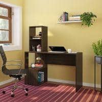 Carl Engineered Wood Study Table in Deep Oak Finish