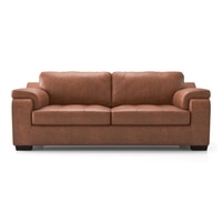 Trissino 3 Seater Luxury Italian Leather Sofa In Cognac