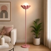 Flower Floor Lamp with Ball in Pink Colour