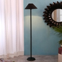 Huck Black Cotton Shade Floor Lamp