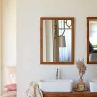 Solitaire Solid Wood Mirror In Honey Oak 100 x 100 cm