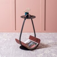 Sculptural Iron Side Table in Brown Colour