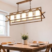 Eliante 5 Light Hanging Chandelier, Champaign Glass Shades, Mild Steel, Modern Pendant Ceiling Light