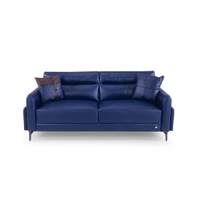 Meagan 3 Seater Leatherette Sole in Blue Colour