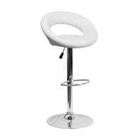 Wade Leatherette Bar Stool in White Colour