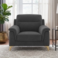 Niwara Velvet 1 Seater sofa in Dark Grey Color
