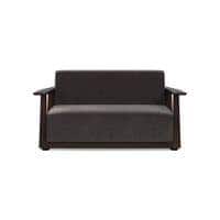 Serra Wooden Sofa - Mahogany Finish (Smoke Grey)