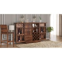 Parquet Sheesham Wood Bar Cabinet in Provincial Teak Finish