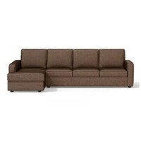 Apollo Fabric Sectional Sofa (Colour : Mocha, Cushion : Hard, Back Type : Regular, Seating Capacity : Left Aligned 3 Seater + Left Aligned Chaise + Ottoman)
