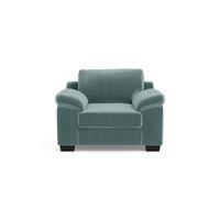Esquel Luxe 1 Seater Fabric Sofa in Dusty Turquoise Velvet Colour