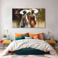 The Castle Decor Japanese Art Wall Painting Wooden Framed Digital Painting 27x48 Inch