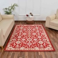 Multicolor Traditional Machine Made Polyester 6 X 9 Feet Carpet