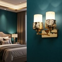 Eliante Modern Wall Lights Mild Steel & Glass Material Gold & White Finish