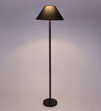 47" Black Floor Lamp with Black Shade