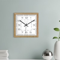 Quiet Geometry Wooden Wall Clock with Modern Numeric Dial