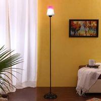 Landry Black Glass Shade Floor Lamp