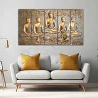 The Castle Decor Lord Buddha Meditation Wall Art Framed Painting 27x48 Inch (Style 24)