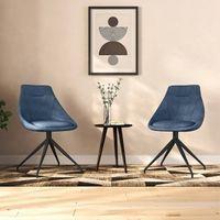 Doris Fabric Accent Chair in Blue Colour