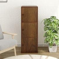 Calcio 3-Tier Engineered Wood Wardrobe In Brown Maple Finish
