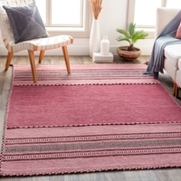 Handwoven Trenza Pink Rug 4x6