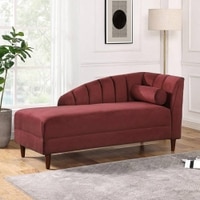 Korslund Velvet Chaise Lounger in Pink Colour