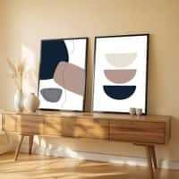 The Castle Decor Boho Abstract Botanical Wall Art Set of 2 Design 5 11x17 Inch