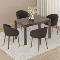 Atlas Solid Wood 4 Seater Dining Table With Meryl Lounge Chairs