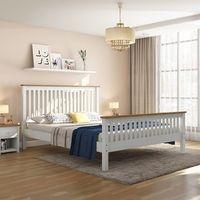 Athens Solid Wood Queen Size Bed In Two Tone Finish