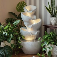White 5 Stacked Pot Indoor Water Fountain
