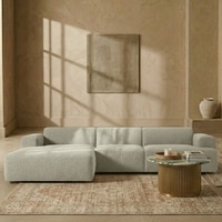 Sophisticated Wood Right Aligned 3-Seater With Upholstery Non Storage Sofa In White Colour