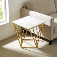Geometric Metal Side Table in Gold Colour