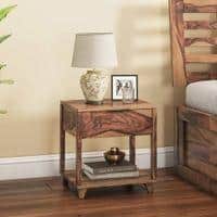 Capri Bedside Table Teak Finish