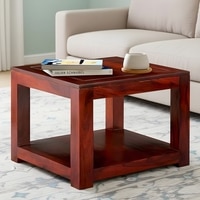 Lisbon Sheesham Wood Contemporary Square Coffee Table In Honey Finish