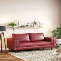 Nolan 3 Seater Leatherette Sofa (Burgundy)