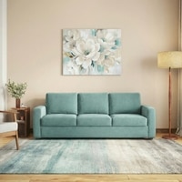 Apollo Compact 3 Seater  Fabric Sofa In Dusty Turquoise Velvet Colour
