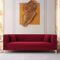 Tuxedo Fabric Sofa (Red)