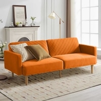 Versatile 3 Seater Sofa Cum Bed In Orange Color